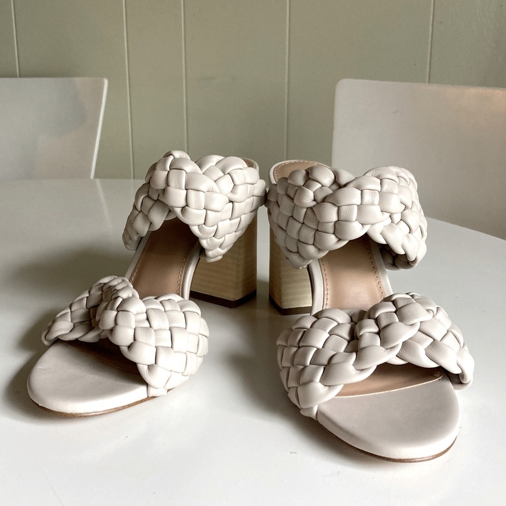 Steve Madden Cloud Braided Chunky Heel Nude Slide